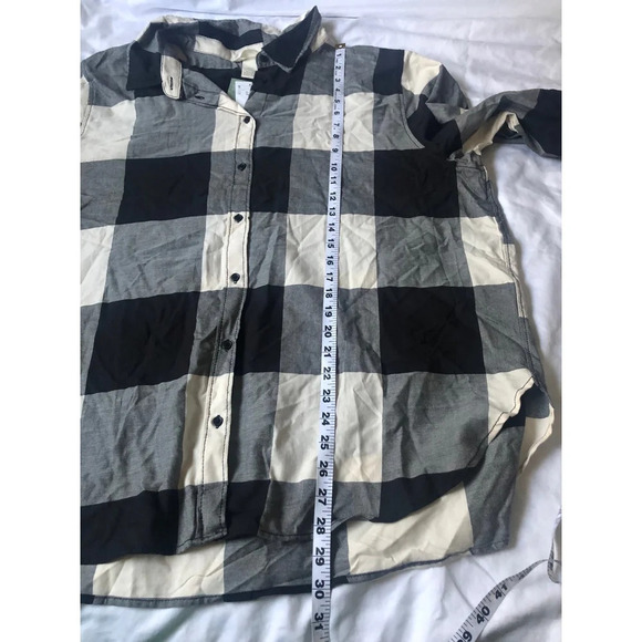 H&M Buffalo Flannel button up shirt Top Plaid 100% Cotton Sz XL - Picture 4 of 6